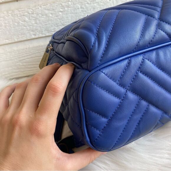 MICHAEL KORS Royal Blue Backpack Shoulder Bag Sheila Jet Set Jaycee Cooper Quilt - Picture 7 of 11